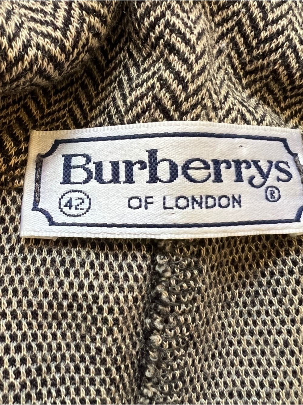 Vintage Burberrys London Herringbone Sweater Blazer Size 42 us 10 - 12 brown - Picture 6 of 11